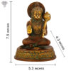 Photo of Hanuman Statue, Sitting with blessing hands-7"-with measurements