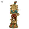 Photo of Standing Lord Krishna Statue with Beautiful Multicolour Turquoise work-16"-Back side