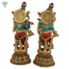 Photo of Standing Lord Radha Krishna Statue with Beautiful Multicolour Turquoise work-16"-Back side