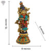 Photo of Standing Radha Statue with Beautiful Multicolour Turquoise work-15"-with Measurements