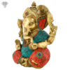 Photo of Very Cute Lord Ganesh Statue with Multicolour Turquoise work-8"-facing Right side