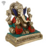 Photo of Serene Ganesha Statue with Silver Finishing-7"-facing Left side