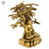 Photo of Beautiful Handcrafted Buddha Statue Sitting under a Tree-15"-Facing right side