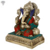 Photo of Serene Ganesha Statue with Silver Finishing-7"-facing Right side