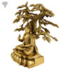 Photo of Beautiful Handcrafted Buddha Statue Sitting under a Tree-15"-Facing leftside