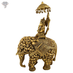 Photo of Very Unique Elephant Statue with Ganesha Riding it-23"-Facing Right side