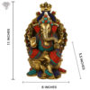 Photo of Special Lord Ganesh Statue with Multicolour Turquoise work-11"-with Measurements