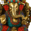 Photo of Special Lord Ganesh Statue with Multicolour Turquoise work-11"-Zoomed in