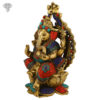 Photo of Special Lord Ganesh Statue with Multicolour Turquoise work-11"-Facing Right side