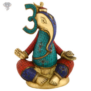 Photo of Unique Ganesh Statue with OM on his Forehead-17"-Facing Front
