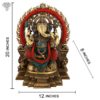 Photo of Artistic Ganesh Statue with Multicolour Turquoise work-20"-with Measurements