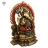 Photo of Artistic Ganesh Statue with Multicolour Turquoise work-20"-Facing left side