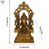 Photo of Antic Finished Lord Ganesh with Arch in his back-13"-with measurements