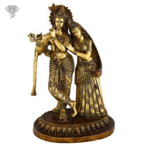 Photo of Beautiful Radha Krishna Statue with 3-toned colouring-20"Facing Front