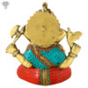 Photo of Serene Ganesha Statue with no Crown with Beautiful Multicolour Turquoise work-8"-Back side