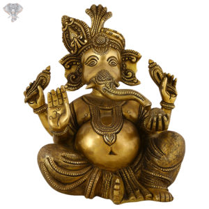 Photo of Very Special Ganesh Statue with Antic finishing-10"-Facing Front