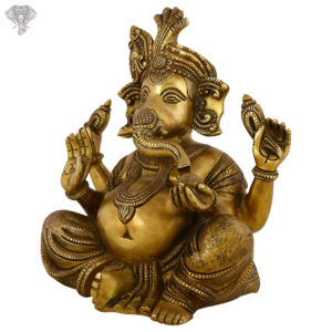 Photo of Very Special Ganesh Statue with Antic finishing-10"-Facing Right side