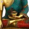 Photo of Beautiful Handcrafted Buddha Statue with Torquoise Work-21"-Zoomed in
