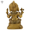 Photo of Serene Ganesha statue Seated on a Throne with Antic finishing-13"-Backside