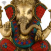 Photo of Very Special Ganesh Statue with Multicolour Turquoise work-13"-Zoomed in