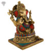 Photo of Very Special Ganesh Statue with Multicolour Turquoise work-13"-Facing left side
