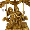 Photo of Swing Radha Krishna Statue with 2 peacocks on tree-15"-Zoomed in