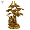 Photo of Swing Radha Krishna Statue with 2 peacocks on tree-15"-Facing Right side