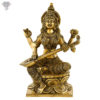 Photo of Goddess Saraswati playing musical instrument sitting on a Throne-12"-Facing Front