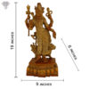 Photo of Very Rare Ardhanareshwara Statue with Beautiful Copper Matte Finishing-19"-with Measurements