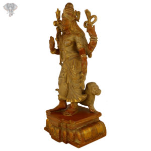 Photo of Very Rare Ardhanareshwara Statue with Beautiful Copper Matte Finishing-19"-Facing left side