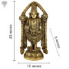 Photo of Beautifully Carved Lord Venkateshwara Statue-23"-with Measurements
