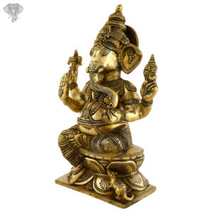 Photo of Very Special Ganesh Statue with Antic Finishing-12"-Facing Right side