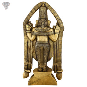 Photo of Beautifully Carved Lord Venkateshwara Statue-23"-Back Side