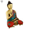 Photo of Beautiful Handcrafted Buddha Statue with Multicolor Torquoise Work-11"-facing Left side