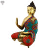 Photo of Beautiful Handcrafted Buddha Statue with Multicolor Torquoise Work-11"-facing Right side