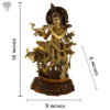 Photo of Standing Lord Krishna Statue with Flute and Cow-16"-with Measurements