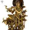Photo of Standing Lord Krishna Statue with Flute and Cow-16"-Zoomed in