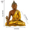 Photo of Beautiful Handcrafted Buddha Statue with Gold and Brown Finishing-10"-with measurements