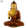 Photo of Beautiful Handcrafted Buddha Statue with Gold and Brown Finishing-12"-Facing Front