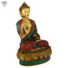 Photo of Beautiful Handcrafted Buddha Statue with Torquoise Work-15"-facing Left side