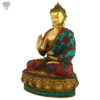 Photo of Beautiful Handcrafted Buddha Statue with Torquoise Work-15"-facing Right side