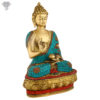 Photo of Beautiful Handcrafted Buddha Statue with Torquoise Work-12"-facing Left side