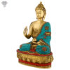 Photo of Beautiful Handcrafted Buddha Statue with Torquoise Work-12"-facing Right side