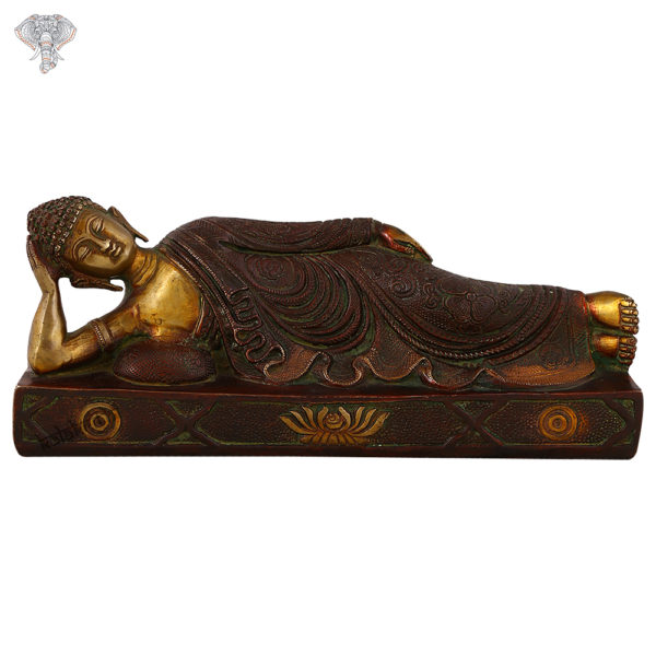 Photo of Beautiful Handcrafted Buddha Statue with Copper Finishing-5"-Facing Front