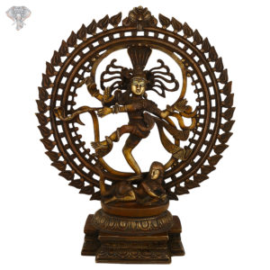 Photo of Very Artistic Nataraja Statue with 3-t-oned Colouring-20"-Facing Front
