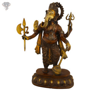Photo of Standing Ganesh with Axe in his Hand-20"-Zoomed in