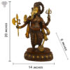 Photo of Standing Ganesh with Axe in his Hand-20"-with Measurements