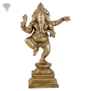 Photo of Special Dancing Ganesh with Antic Finishing-6"-facing Front