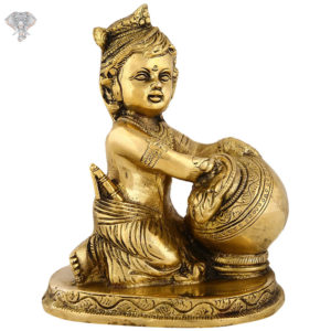 Photo of Cute Bala Krishna with Pot full of Butter-7"-Facing Front