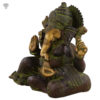 Photo of Special Ganesh Statue with Shining Black finishing with Green linings-9"-facing Left side
